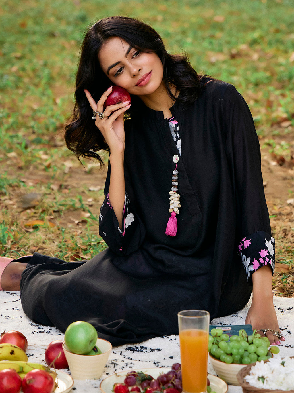 Embroidered A-Line Kurta & Trousers Sets