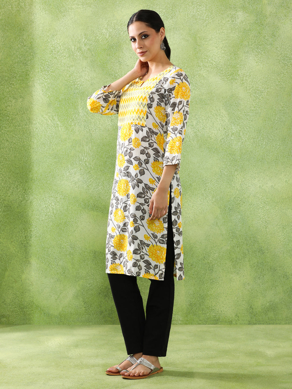 Floral Printed  and Straight Kurta set