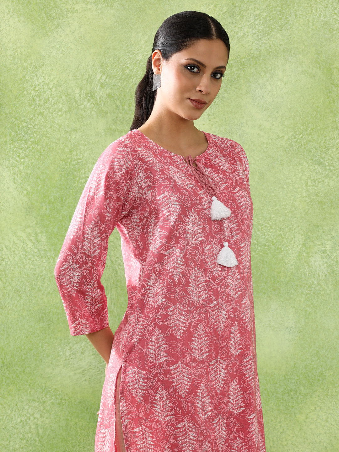 Floral Embroidered Straight Kurta set