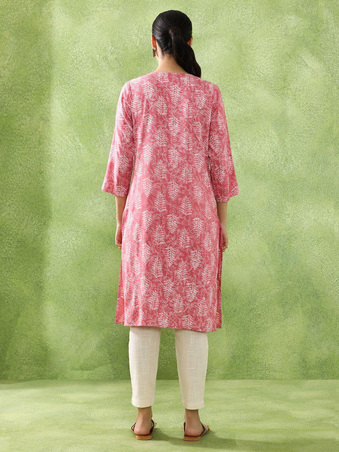 Floral Embroidered Straight Kurta set