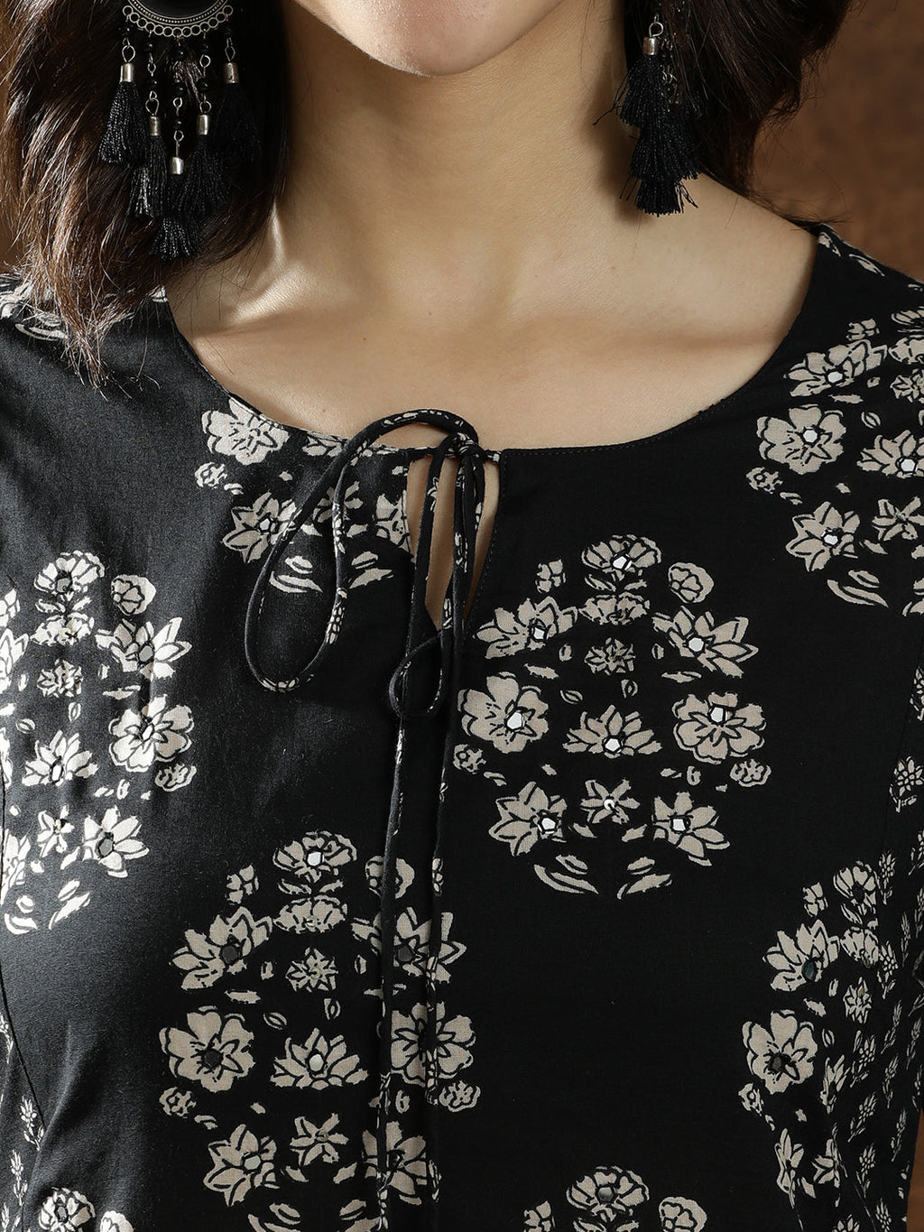 Floral Straight Pure Cotton Kurta
