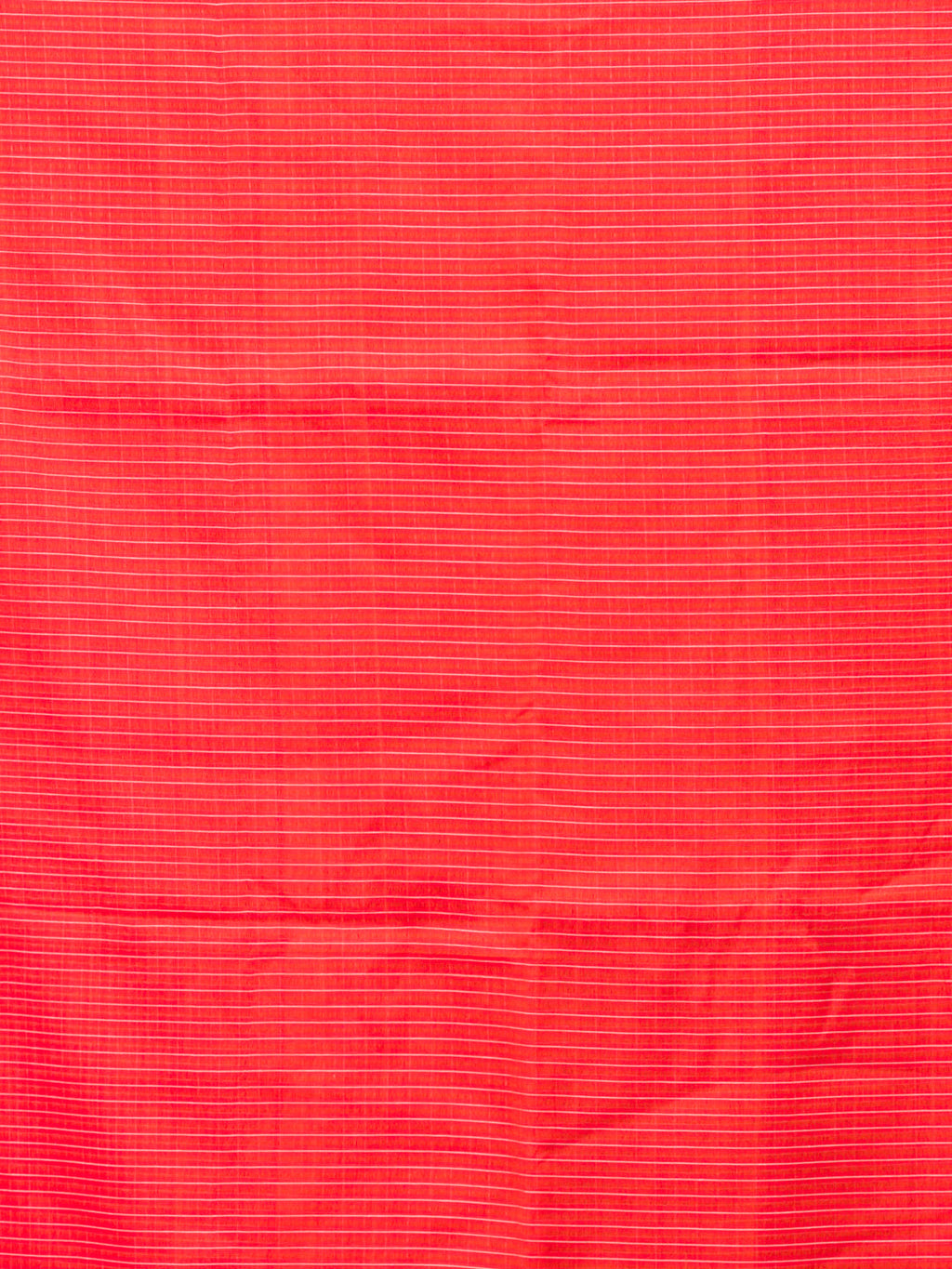 Red cotton saree with  woven checks & a stunning orange border