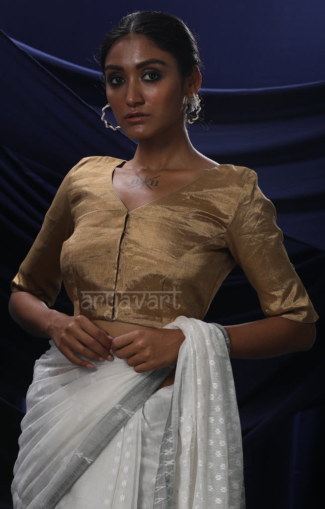 The Perfect Golden color with  Silk  Tissue Blouse