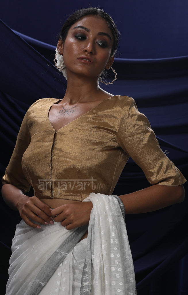 The Perfect Golden color with  Silk  Tissue Blouse