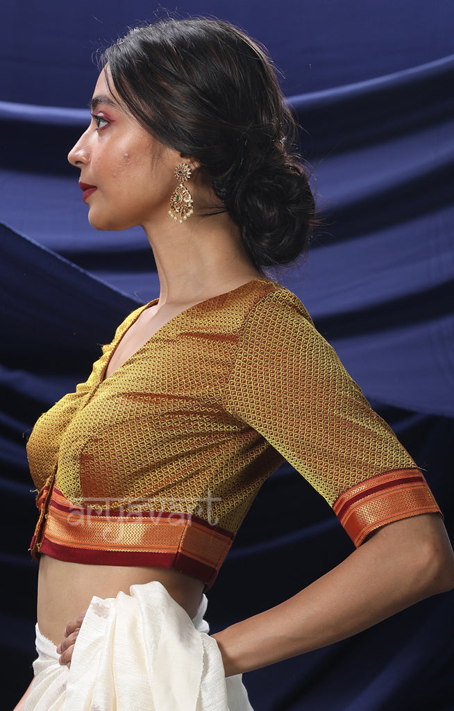Golden Yellow color  Khun Fabric type  Blouse