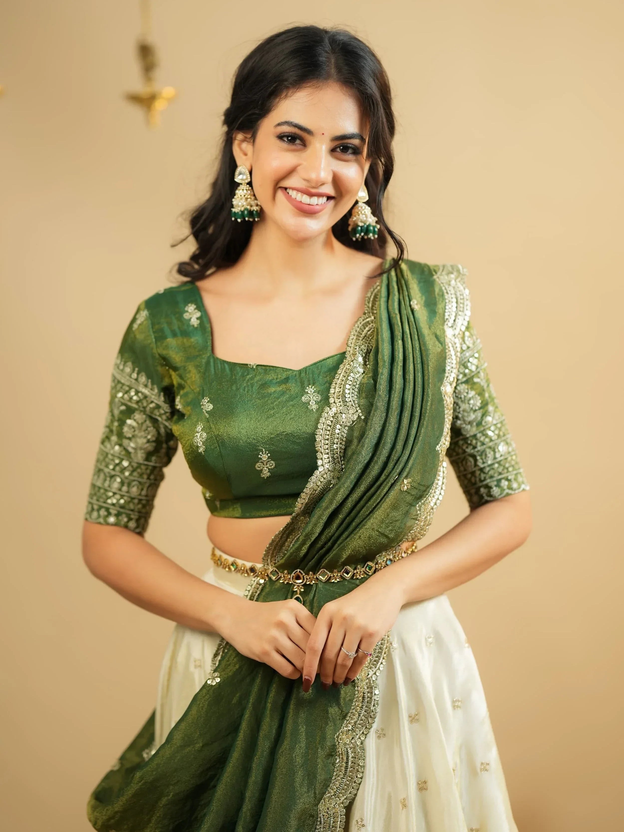 Gorgeous White Silk Sequins Work Function Wear Lehenga Choli