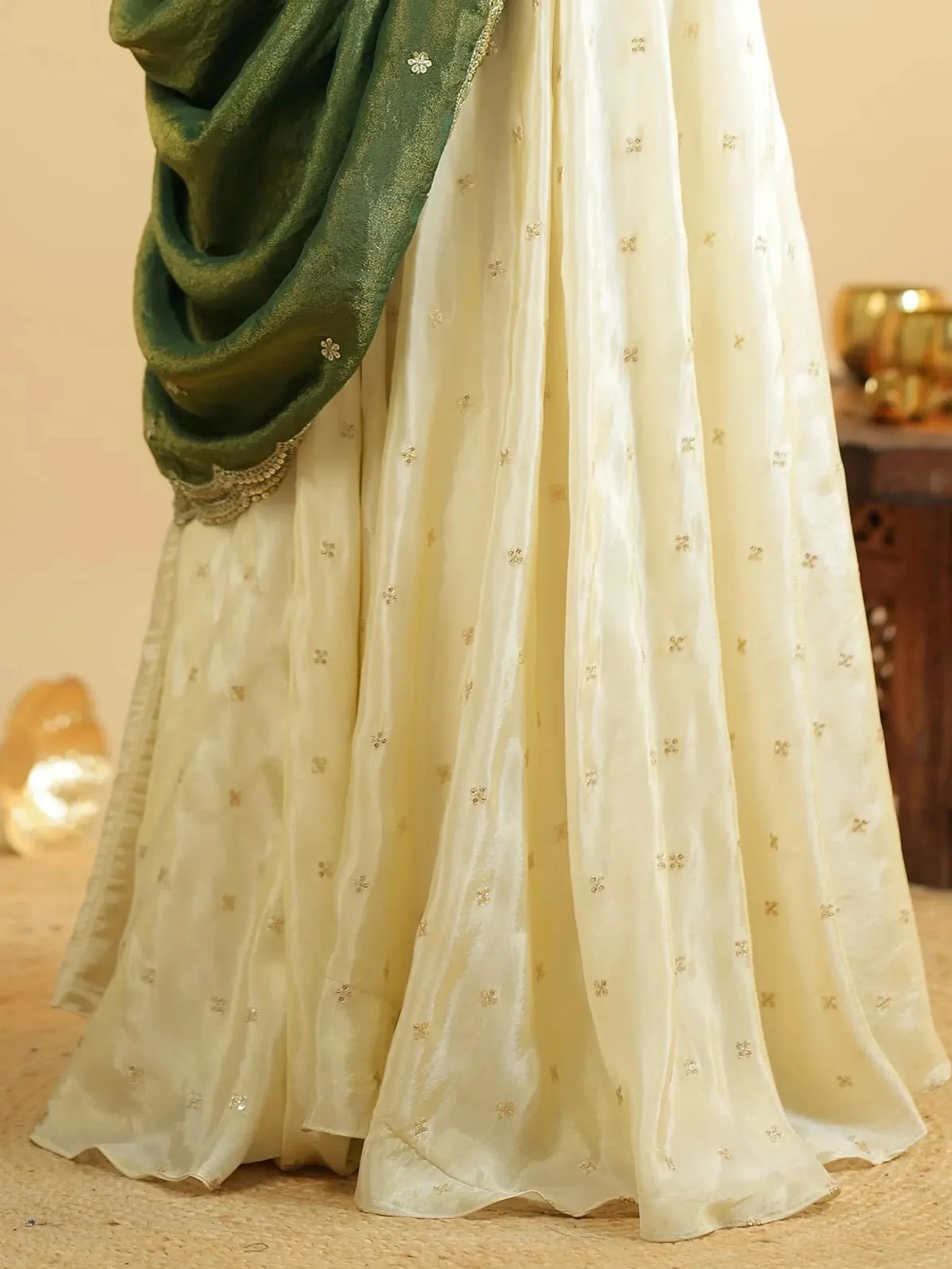 Gorgeous White Silk Sequins Work Function Wear Lehenga Choli