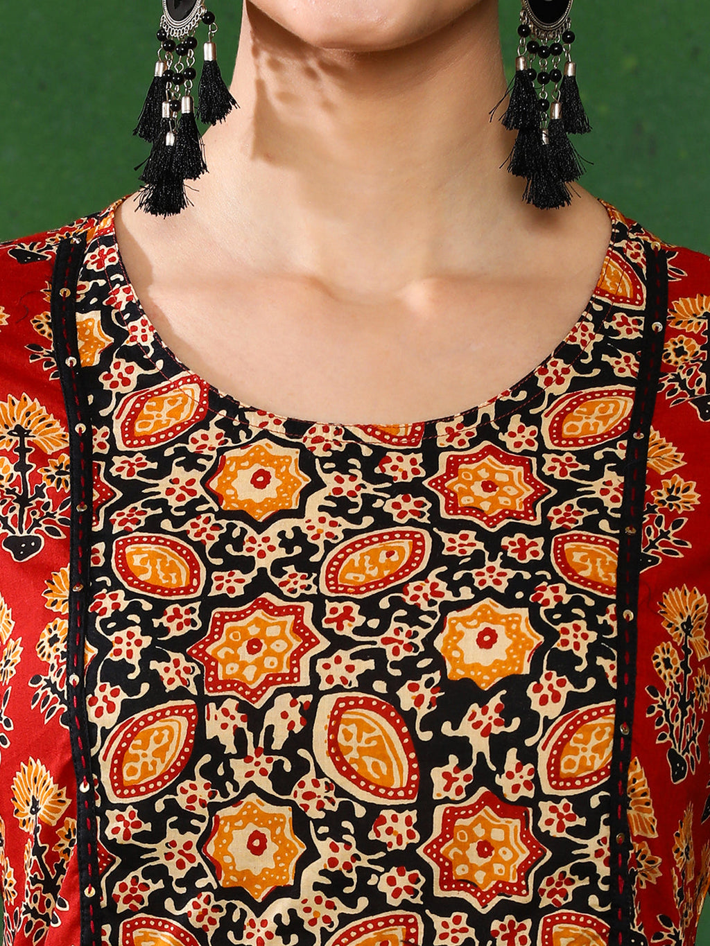 Brown Beige Ethnic Straight Kurta