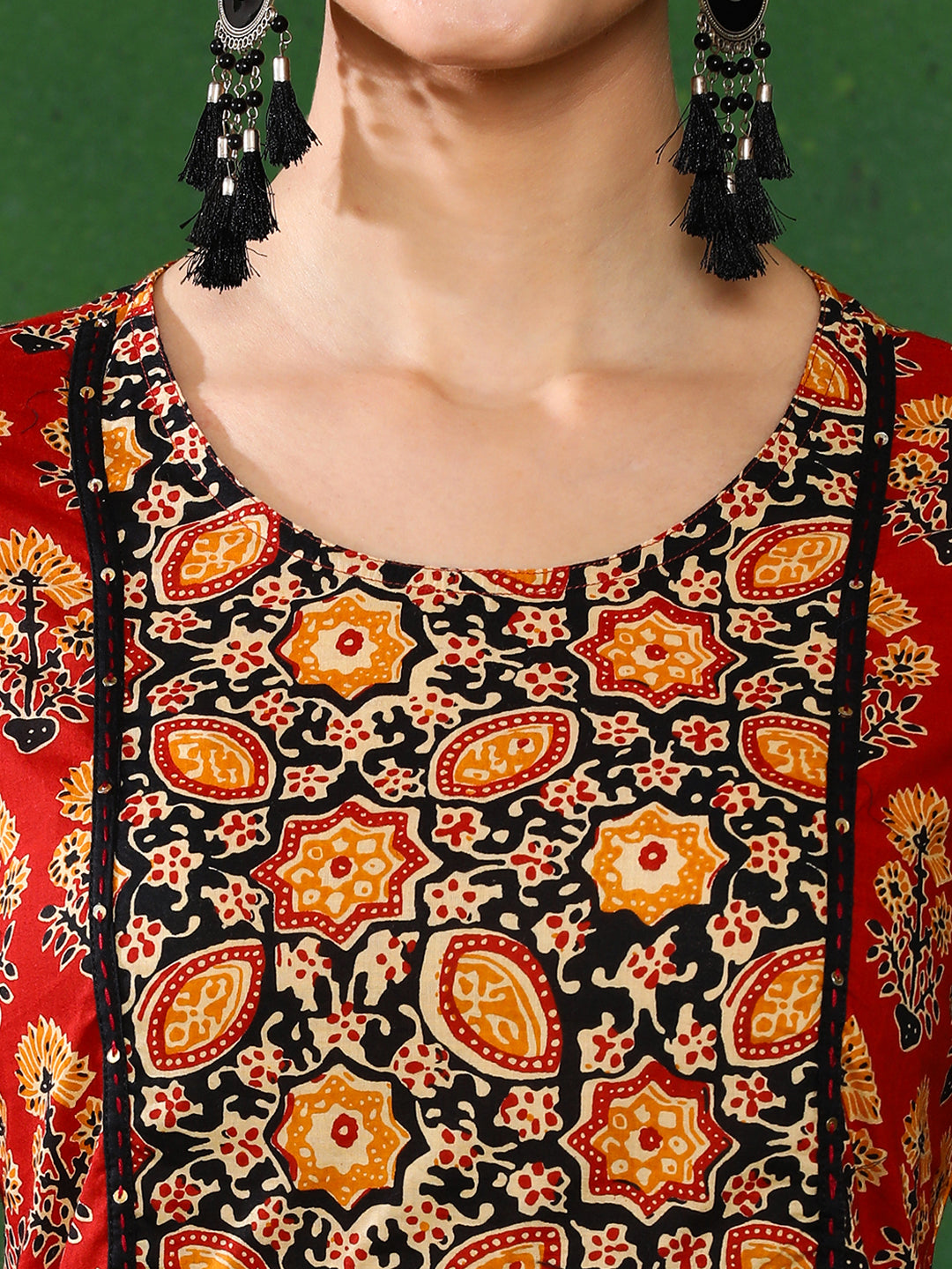 Brown Beige Ethnic Straight Kurta