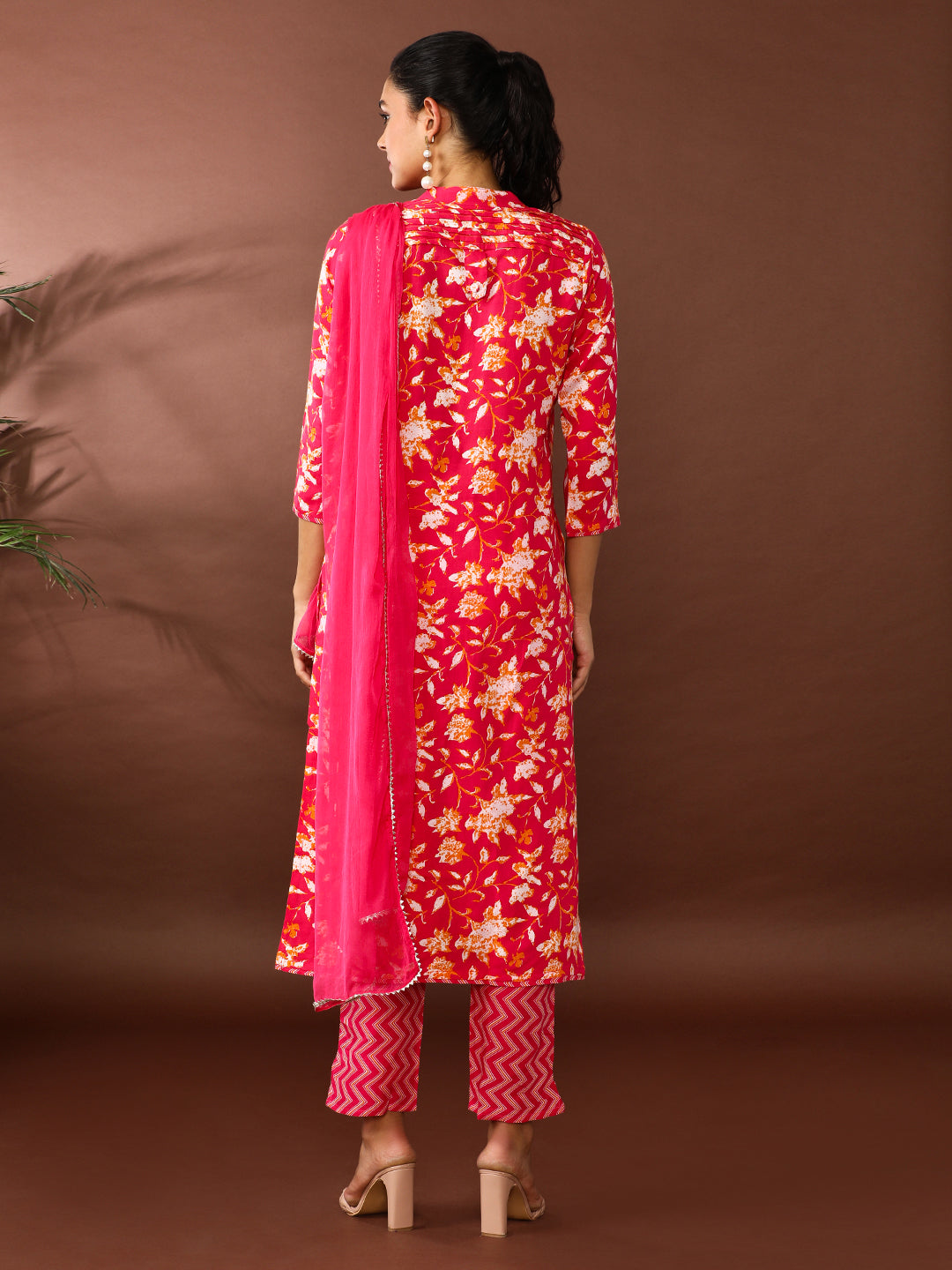 Floral Printed Straight Kurta and  Trousers Sets