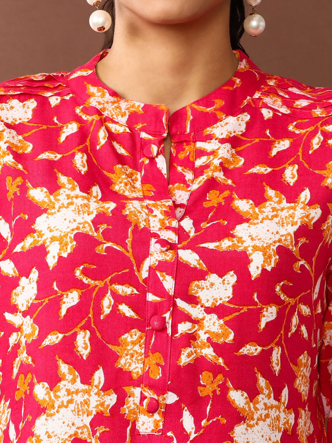 Floral Printed Straight Kurta and  Trousers Sets