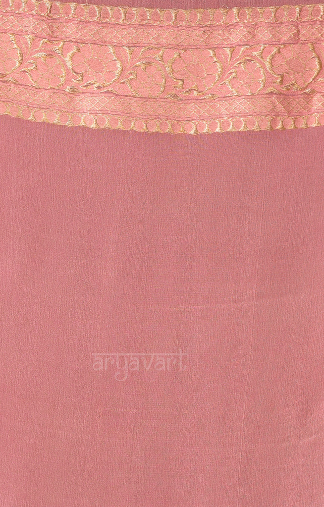Taffy Pink color Saree with Zari and  Floral Weave