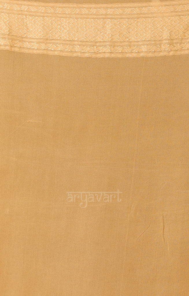 Beige  Golden  color with zari  design work Saree
