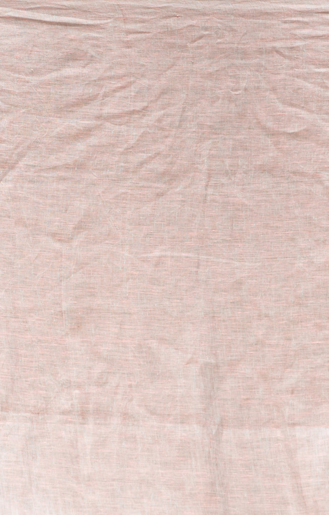 Grey & faded pink color with  Striped Linen Saree
