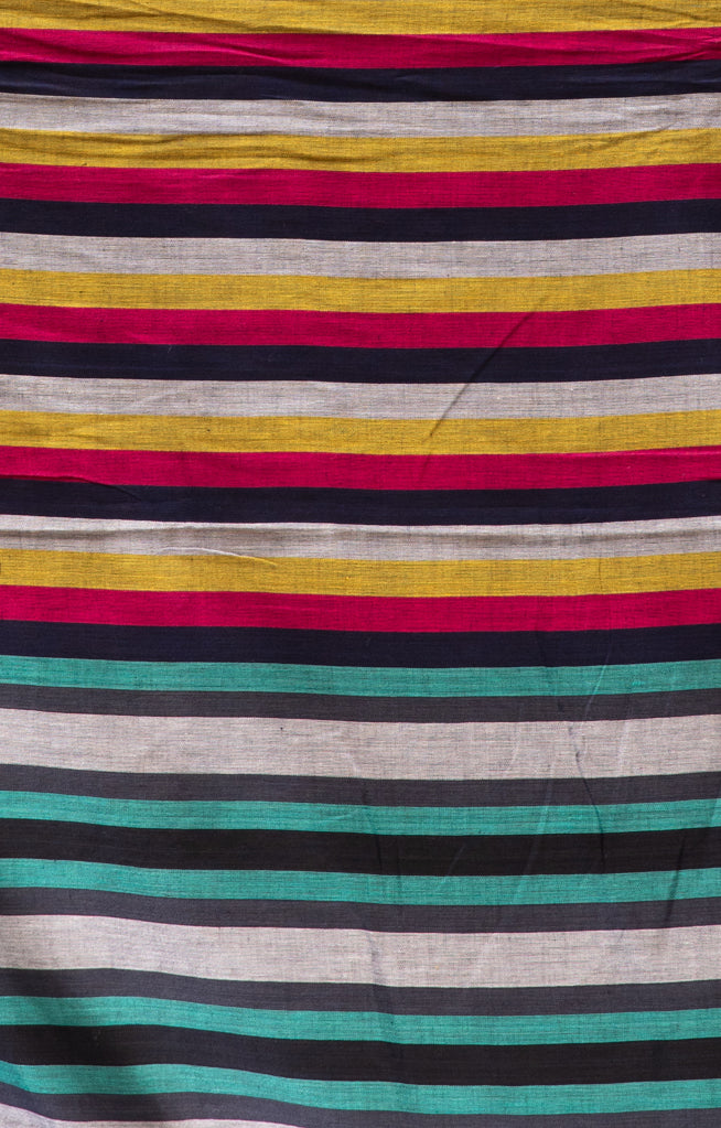Vibrant Multi coloured cotton  Check design  saree