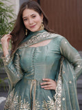 Vedraani Firozi Koyal Suit – Fandy Silk Sequins Embroidered Kurta Palazzo Dupatta Set