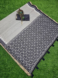 Premium Grey Linen Cotton Saree with Ikat Designer Pallu & Tassel Detailing