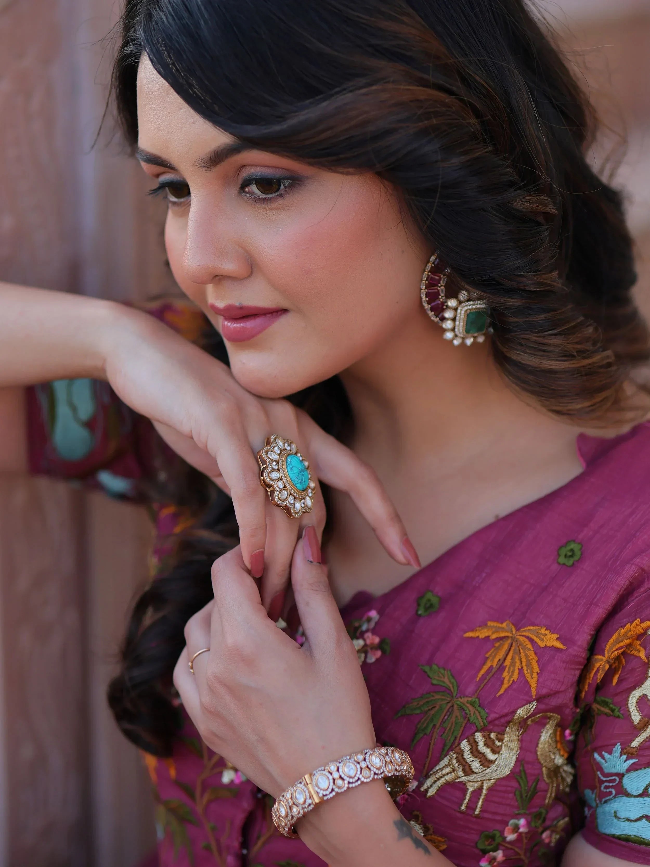 Onion Pink Organza Embroidered Festival Wear Gown With Koti